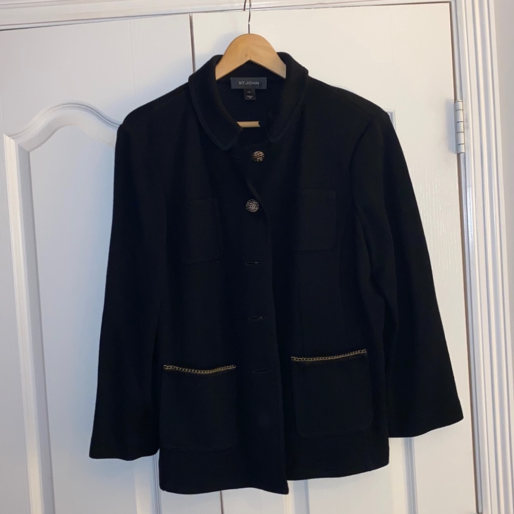 St. John Black Jacket Size 14
